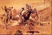 Charles M Russell The Getaway oil painting on canvas